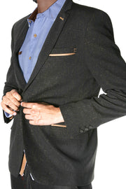 Gray and Coffee Dotted Blazer