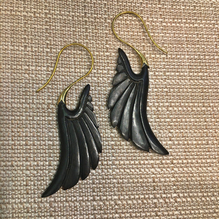 Wooden Wing Earring