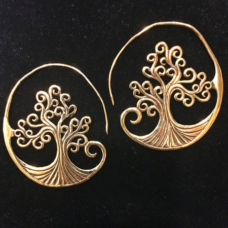 Gaia Tree Gold Earring