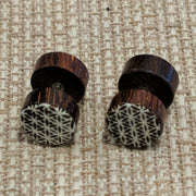 Sacred geo wooden faux gauges