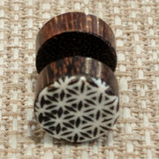 Sacred geo wooden faux gauges