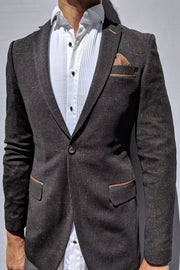 Gray and Coffee Dotted Blazer