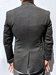 Gray and Coffee Dotted Blazer