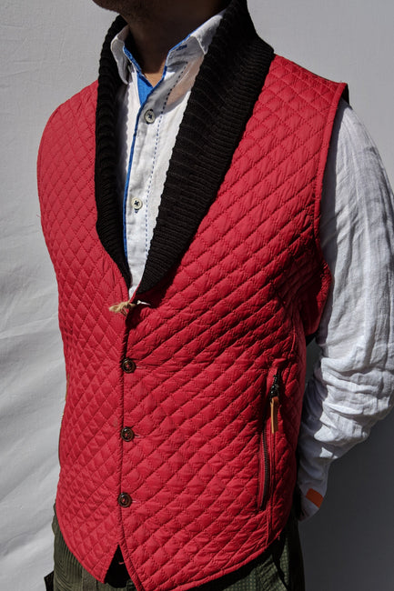 Quilted Collar Tufted Vest