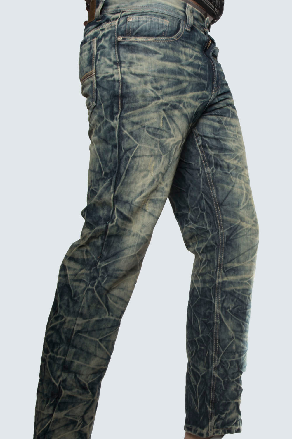 【PERSTEP】24FW★ Washed Oil Denim Pants Electric Wash Denim Jeans – Gypsy Mens