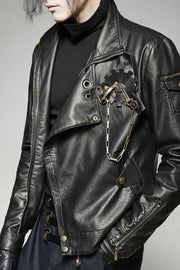 Steampunk Short Gear Leather Coat