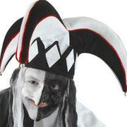 Court Jester Plush Hat Black & White