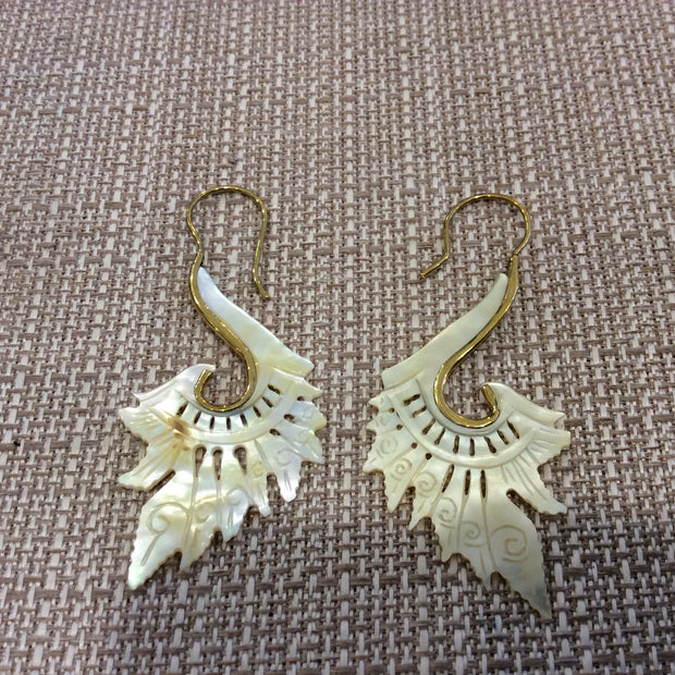 Abalone dragon wing earrings