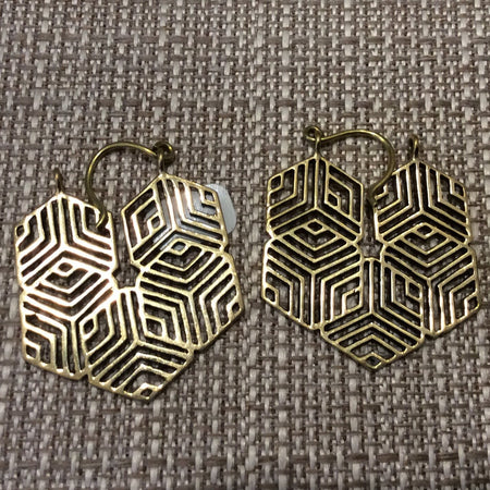 Golden maze earrings