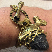 Tarnished Steampunk Heart Bracelet